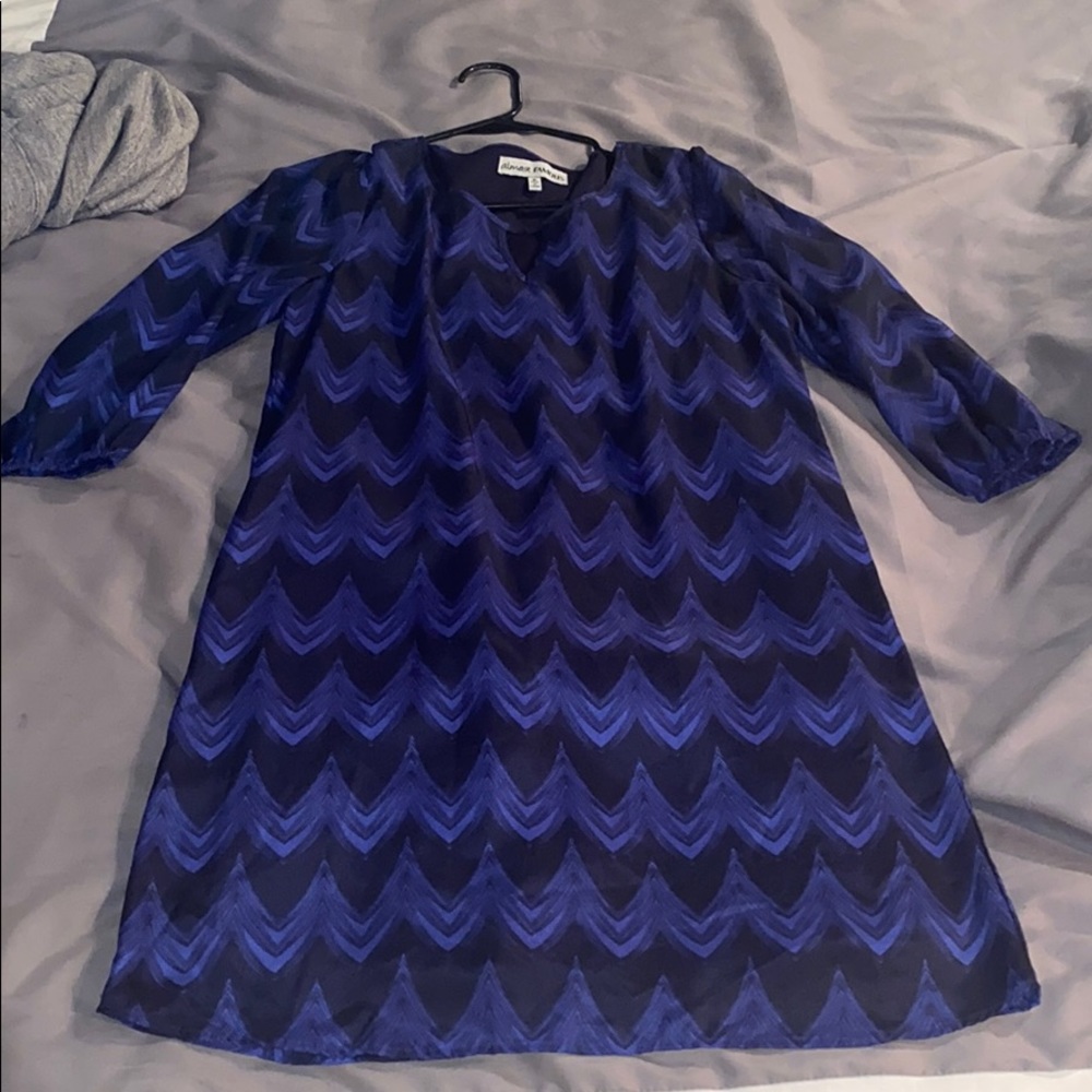 Blue and black dress